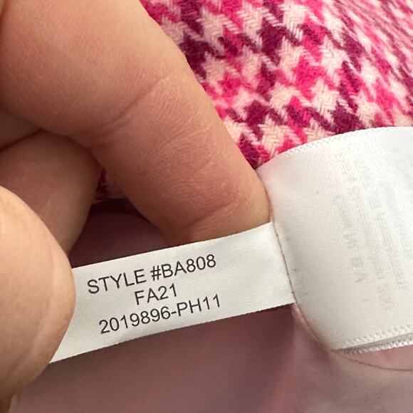 J. CREW Wool-Blend Schoolboy Blazer in Pink Houndstooth Sz 22 {193} - Picture 8 of 8